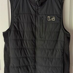 BURLEBO Black Quilted Vest with Zip Chest Pocket
